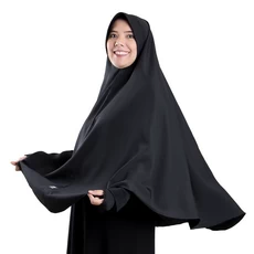 Khimar Jumbo Jilbab Syari Wolfis Premium Hitam