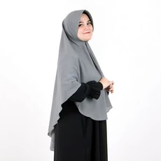 Jilbab Instan Hijab Jumbo Syari Polos Pet Diamond Abu