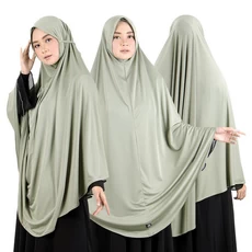 Jilbab Syari Bergo Maryam Jumbo Polos Jersey Hijau Sage