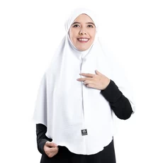 Jilbab Instan Bergo Maryam Crinckle Airflow Putih