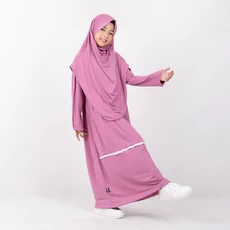 Baju Gamis Anak Seragam Ngaji TPA TPQ Pakaian & Set Muslim Polos Pink