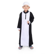 Gamis Koko Anak Laki Putih Hitam