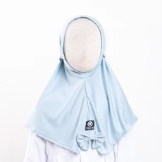 Hijab Instan Bego Bayi Polos Pita Depan Lucu Kaos Jersey Adem Polos Biru Muda