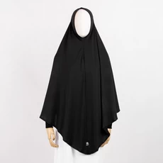 Jilbab Instan Bergo Malay Jumbo Syari Jersey Hitam