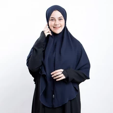Hijab Instan Bergo Maryam Polos Jumbo Panjang Syari Navy