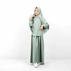 Gamis Anak Syari Hijau Sage