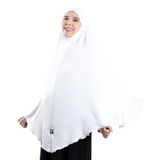 Jilbab Instan Bergo Maryam Jumbo Syari Crinckle Airflow Putih