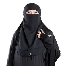 Cadar Niqab Bandana Poni Wolfis Hitam