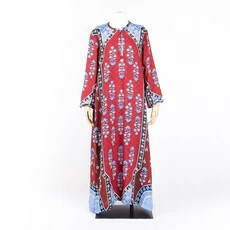 Gamis Motif Etnik Syari Muslim Wolfis