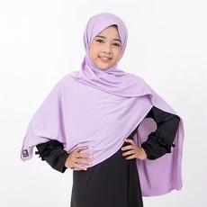 Phasmina Instan Hijab Anak Polos Warna Ungu Lilac