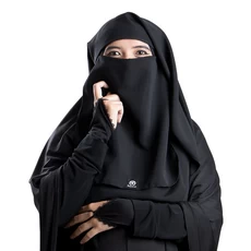 Cadar Niqab Bandana Yaman Polos Wolfis Hitam