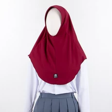 Jilbab Anak Kerudung Sekolah SMA Merah Maroon