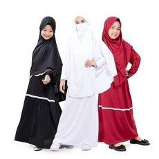 Seragam TPA Ngaji / Gamis Anak Syari Set Jilbab 11 12 Tahun Jersey