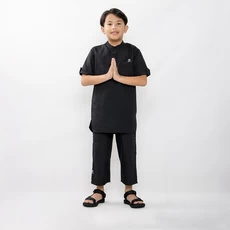 Baju Muslim Anak Laki Laki Setelan Koko Anak Polos Basic Hitam