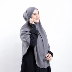 Jilbab Instant Bergo Maryam Polos Syari Murah Abu