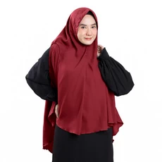 Kerudung Jilbab Instan Jumbo Oversize Syari Polos Batwing Premium Ukhti Hijrah Merah Marun