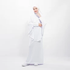 Gamis Anak Cadar French Khimar Syari Putih