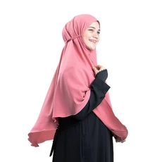 Jilbab Bergo Maryam Jumbo Syari Polos Dusty Pink