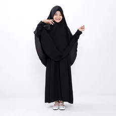 Baju Gamis Anak Syari Pondok Pesantren SD MI SMP MTS SMA MA Hitam Polos