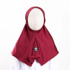 Kerudung Jilbab Instan Bayi Balita 0 1 2 3 4 Tahun Polos Merah Marun