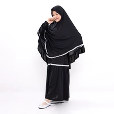 Pakaian Muslim Anak Perempuan Gamis Anak Tanggung ABG Usia 11 12 13 Tahun Navy