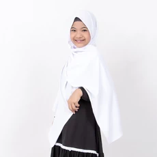 Hijab Instan Pashmina Anak Polos Putih Manasik Haji Anak TK SD