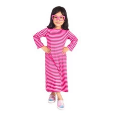 Dress Gamis Anak Belang Salur Lucu Murah - Pink