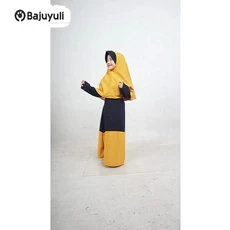 Gamis Anak Hijau Botol Warna Putih Terbaru 2023