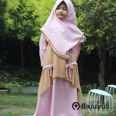 Gamis Anak Hijau Botol TPA Umur 5 Tahun