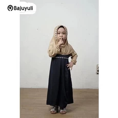 Gamis Anak Warna Navy Warna Putih Umur 9 Tahun