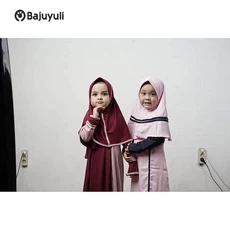 Gamis Anak Kombinasi Kotak Lebaran Umur 11 Tahun