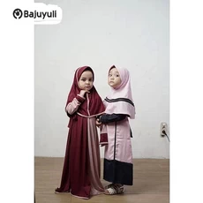 Gamis Anak Warna Hijau Botol SD Grosir