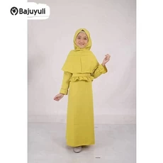 Gamis Anak Warna Hijau Botol TPQ Dropship