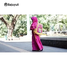 Gamis Anak Bahan Wolfis Niqab Umur 13 Tahun