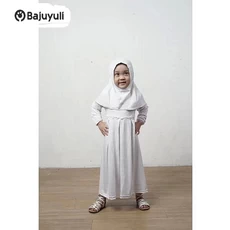 Jilbab Anak Syari Warna Putih Umur 10 Tahun