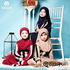 Gamis Anak Hijau Botol Murah Umur 11 Tahun