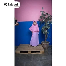 Gamis Anak Bahan Moscrepe Niqab Umur 7 Tahun