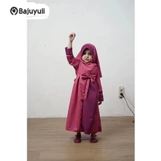 Gamis Anak Polos Niqab Umur 9 Tahun