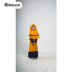 Gamis Anak Warna Hijau Botol Syari Umur 11 Tahun