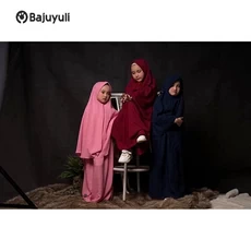 Gamis Anak Kombinasi Kotak Warna Putih Umur 7 Tahun