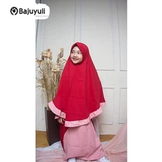 Gamis Anak Hijau Botol Warna Putih Terbaru 2023