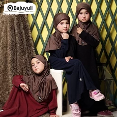 Gamis Anak Bahan Wolfis Niqab Remaja