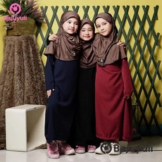 Gamis Anak Warna Hijau Botol Santri Umur 9 Tahun