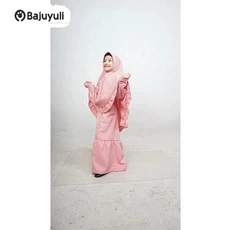 Gamis Anak Warna Hijau Botol Polos Remaja