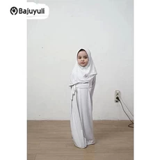 Gamis Anak Hijau Botol Polos Umur 10 Tahun