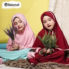 Gamis Anak Warna Hijau Botol Cadar Umur 6 Tahun