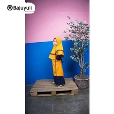 Gamis Anak Kombinasi 2 Warna Niqab Umur 6 Tahun