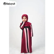 Gamis Anak Warna Hijau Botol Polos Umur 5 Tahun