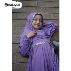 Gamis Anak Kombinasi Kotak TPQ Umur 8 Tahun