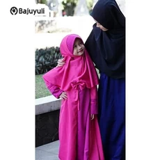 Gamis Anak Putih Niqab Umur 13 Tahun